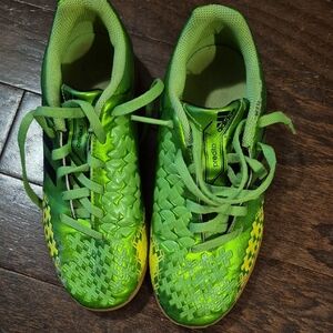 adidas Kids Green and Yellow Indoor Soccer/Gym Sneakers
